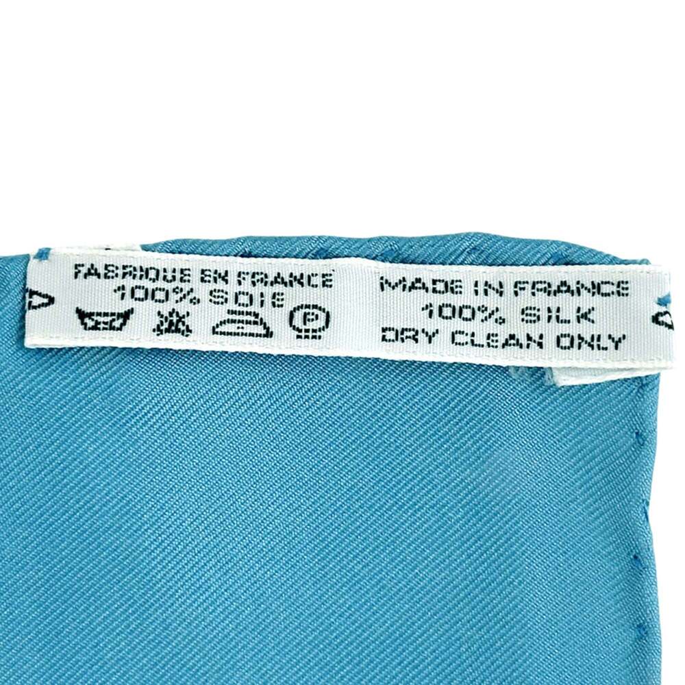 HERMES Authentic Blue Silk Scarf - Picture 5 of 8